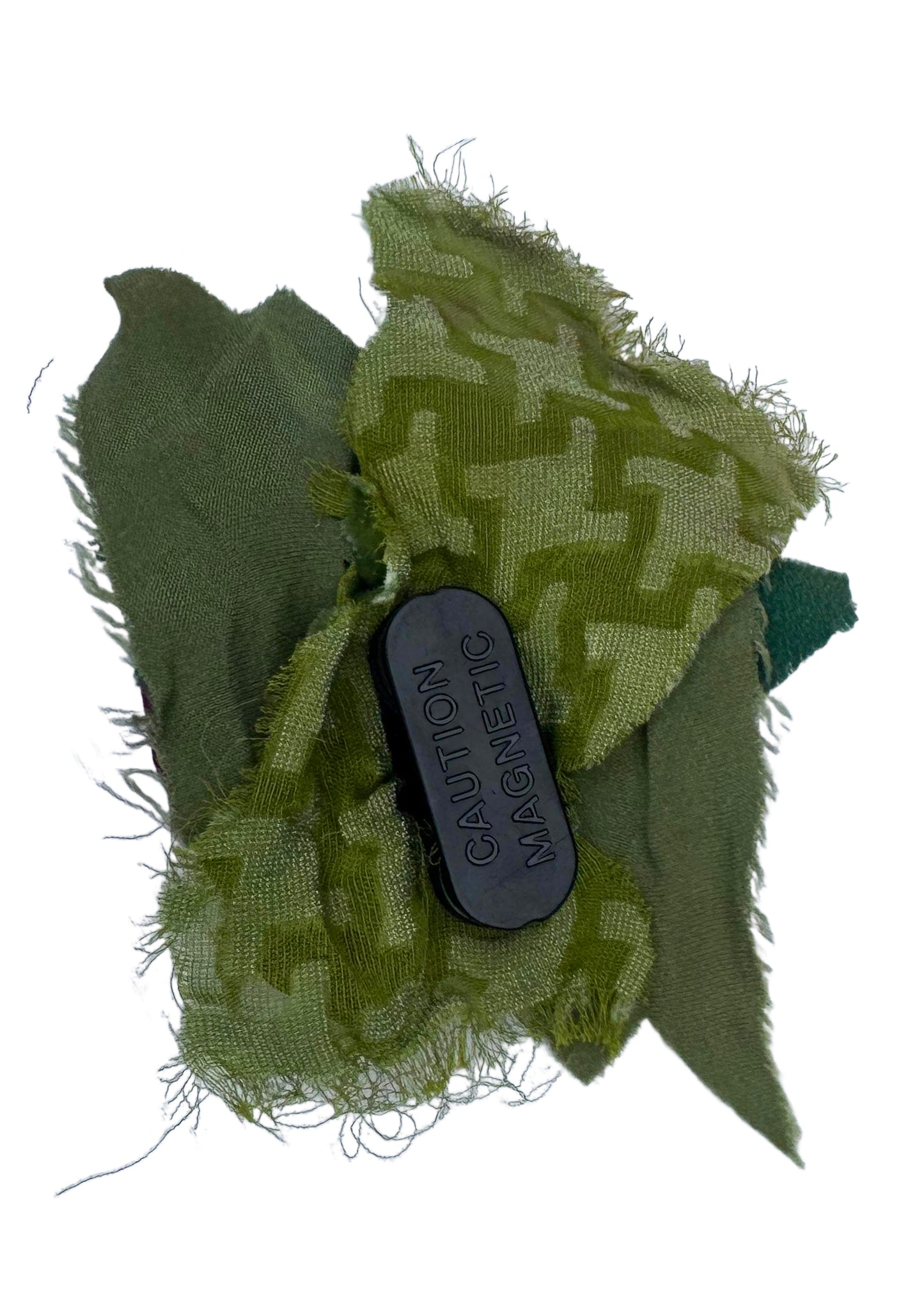 Silk Magnetic Floral Brooch - Red