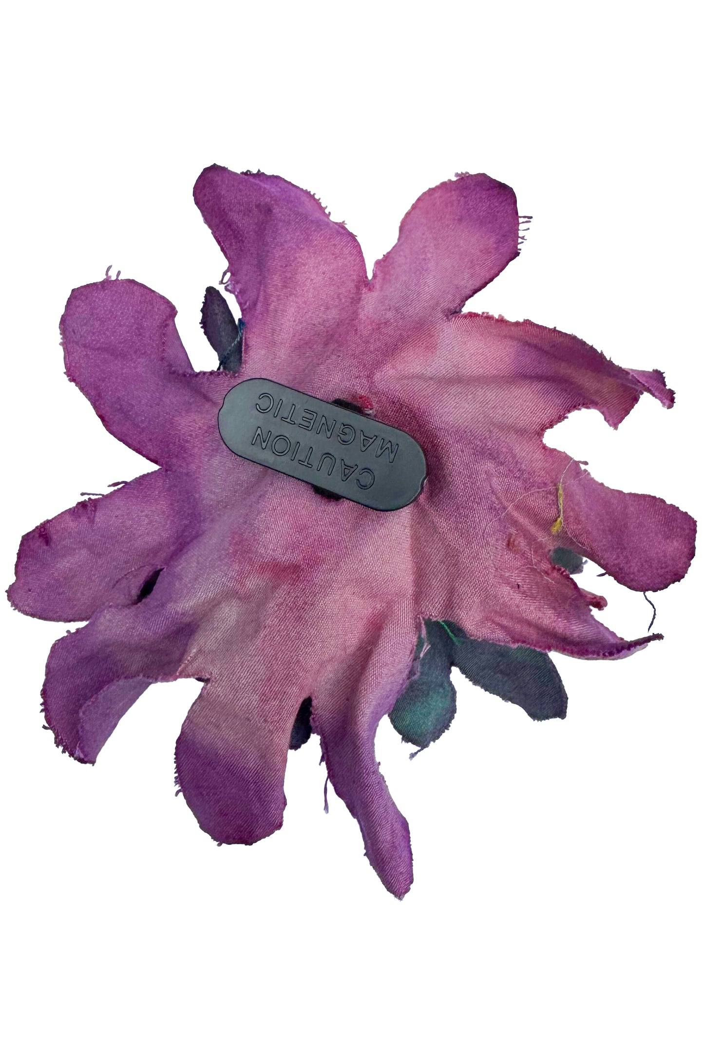 Magnetic Flower Brooch - Cotton - Purple & Dark Green
