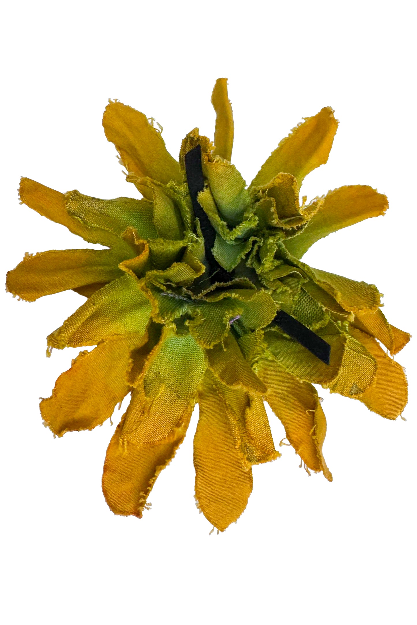 Magnetic Flower Brooch - Cotton - Yellow & Chartreuse