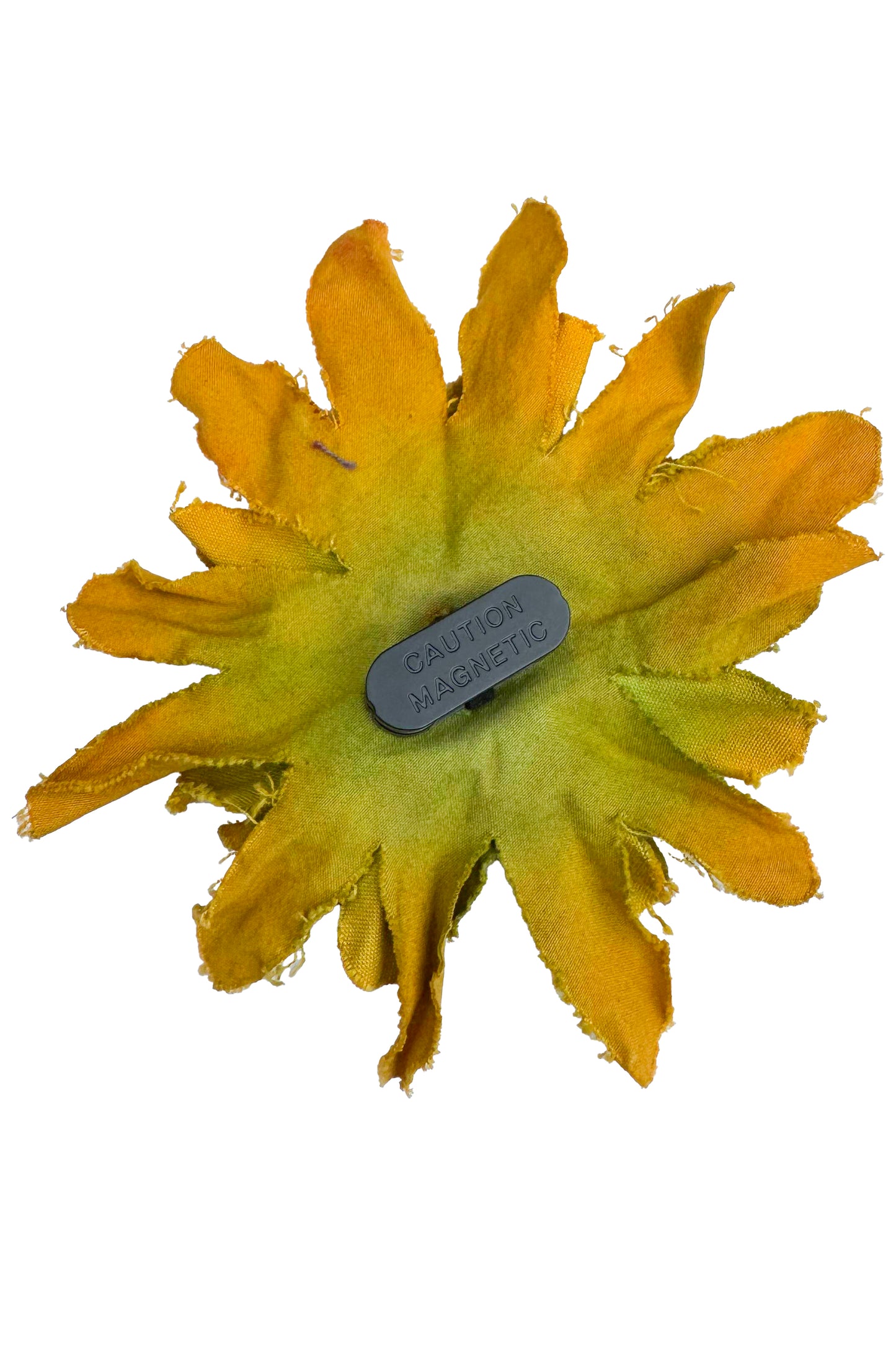 Magnetic Flower Brooch - Cotton - Yellow & Chartreuse