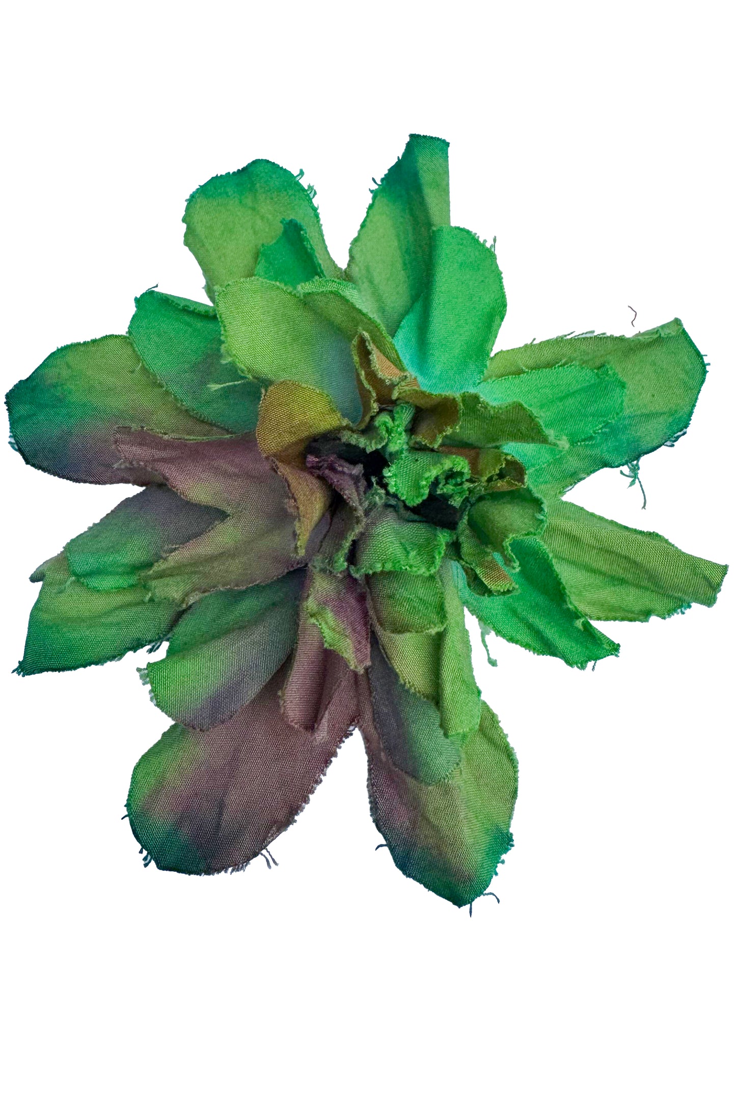 Magnetic Flower Brooch - Cotton - Bright Green & Purple