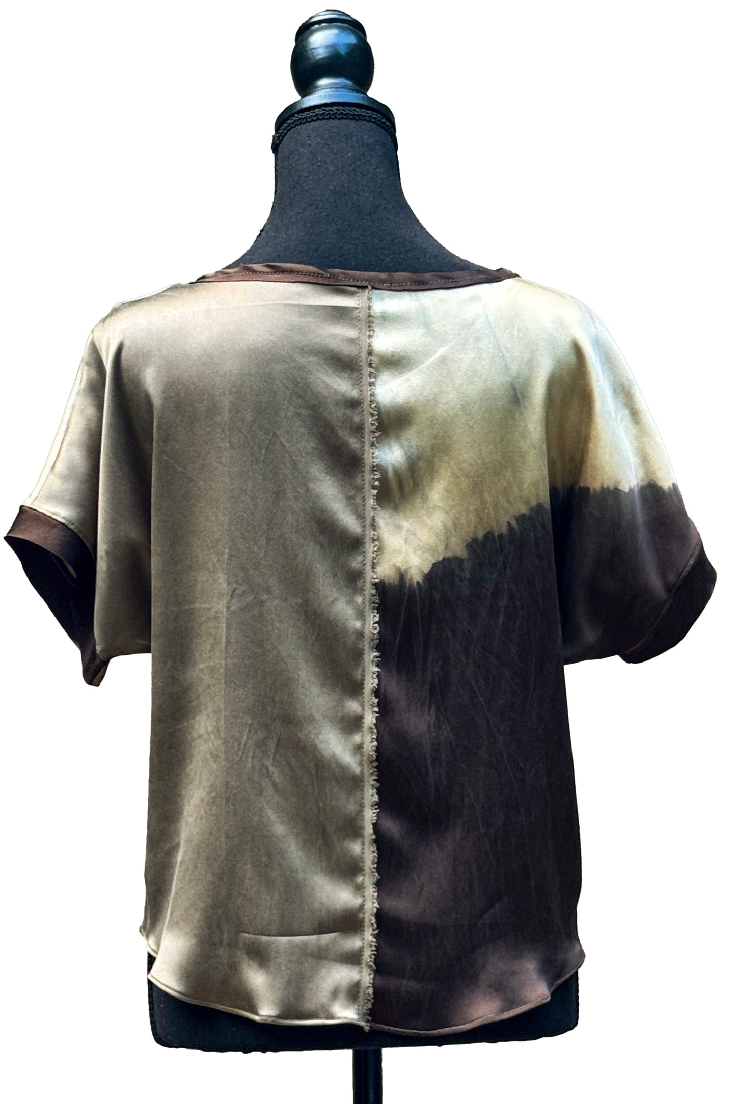 Jen Top - Silk - Dyed - Gold Green & Brown - Small