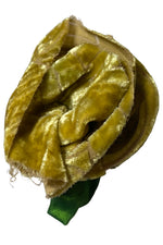 Load image into Gallery viewer, Silk &amp; Velvet Floral Brooch - Gold &amp; Green Magnetic
