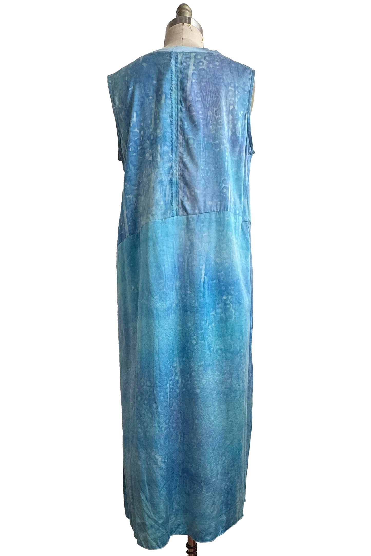 Jordan Dress in Stretch Silk | Bubble Dye | Blue Multi | Large
