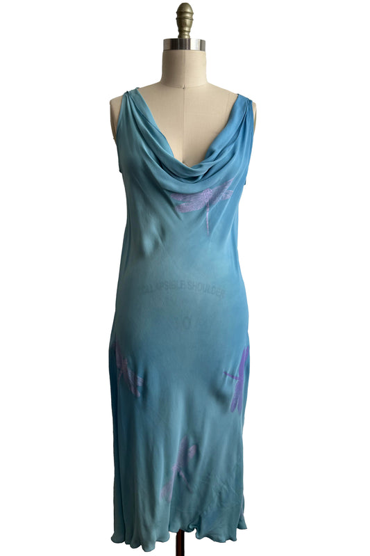 Tulip Dress | Dragonfly Print | Light Blue | Large