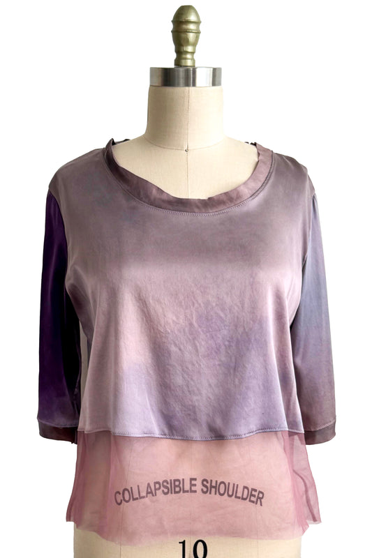 Marais Top in Stretch Silk - Lavender Dyed - Medium