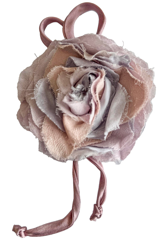 Silk Flower Magnetic Brooch - Blush Camellia
