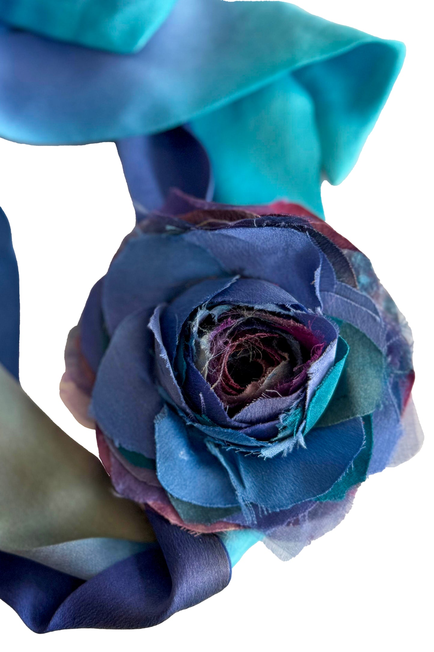 Adriana Silk Bolo Tie Necklace | Blue Painted