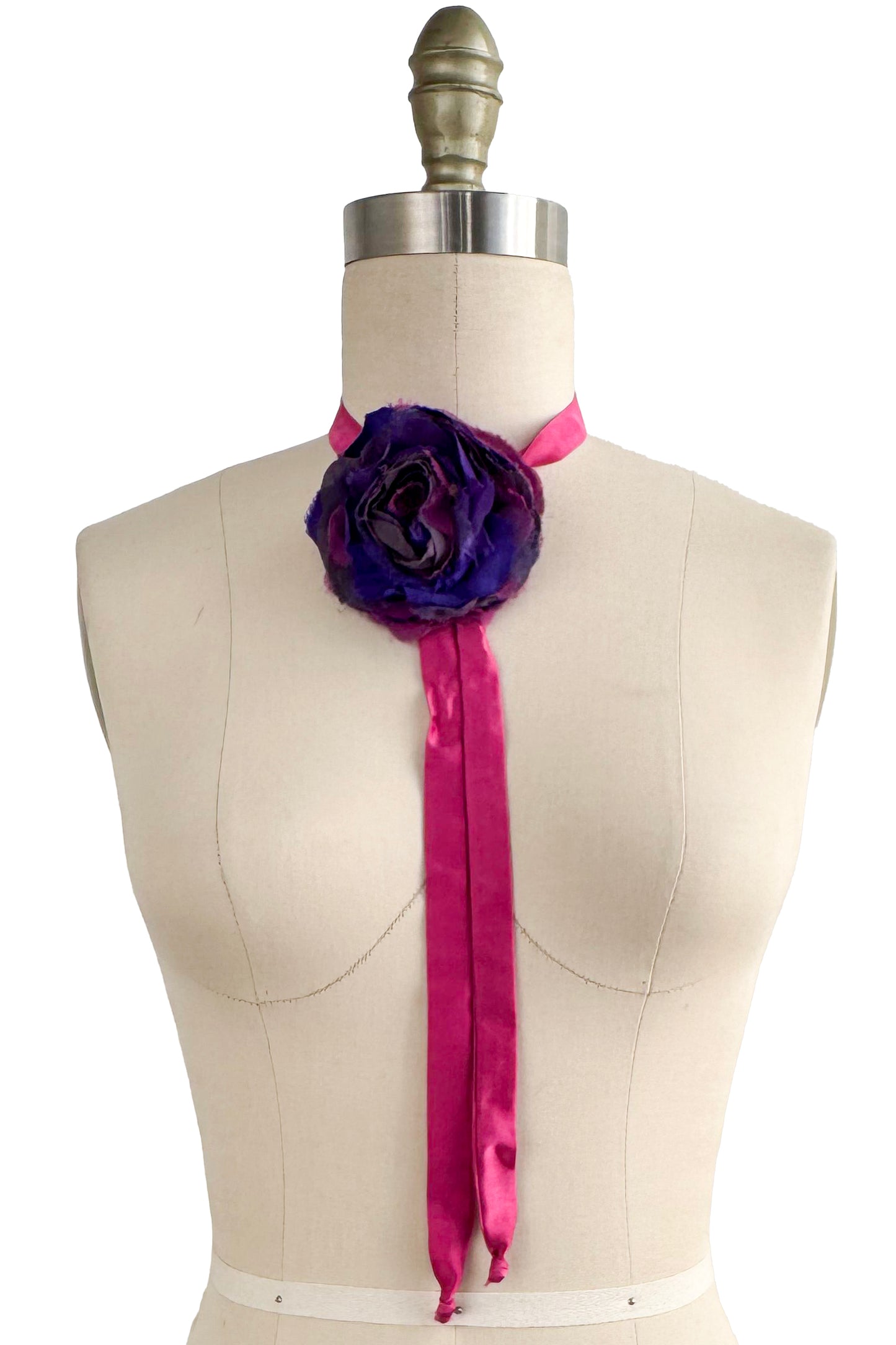 Adriana Silk Bolo Tie Necklace | Pink & Purple