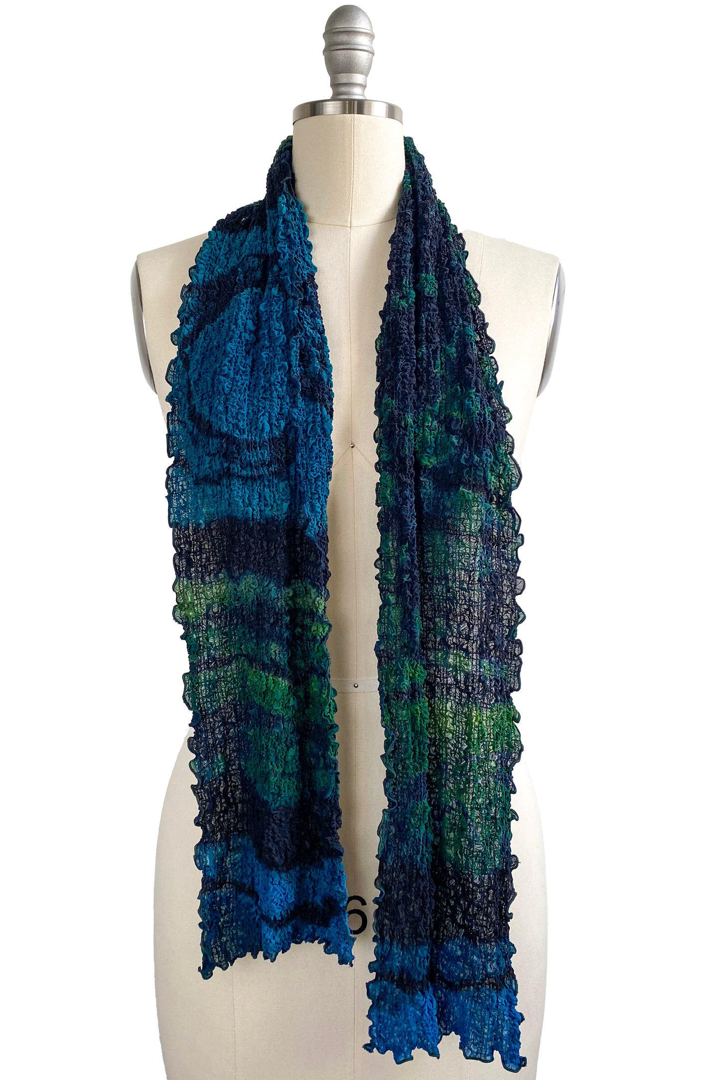 Bubble Silk Scarf - Turquoise, Black & Green