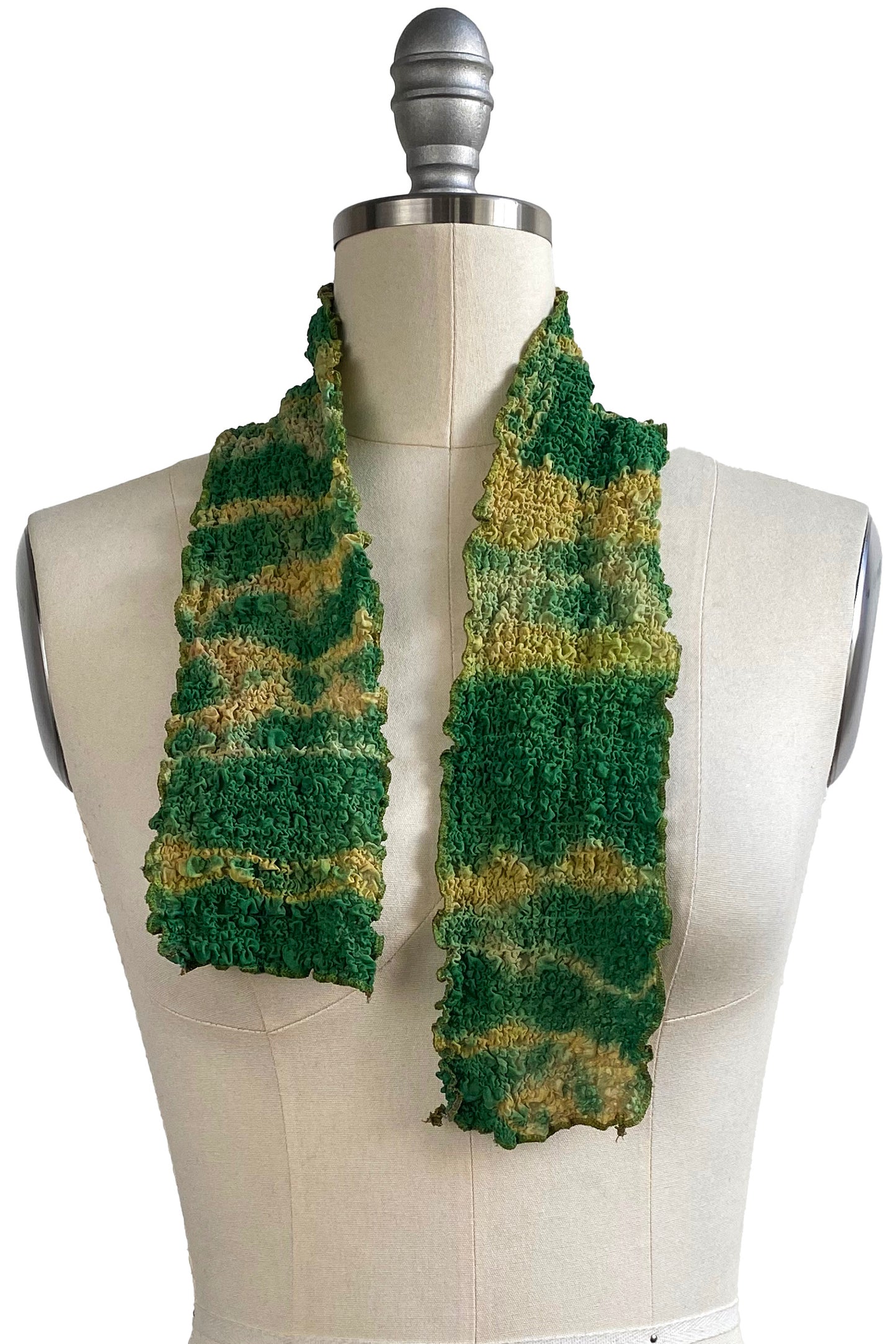 Bubble Silk Mini Scarf - Yellow & Green