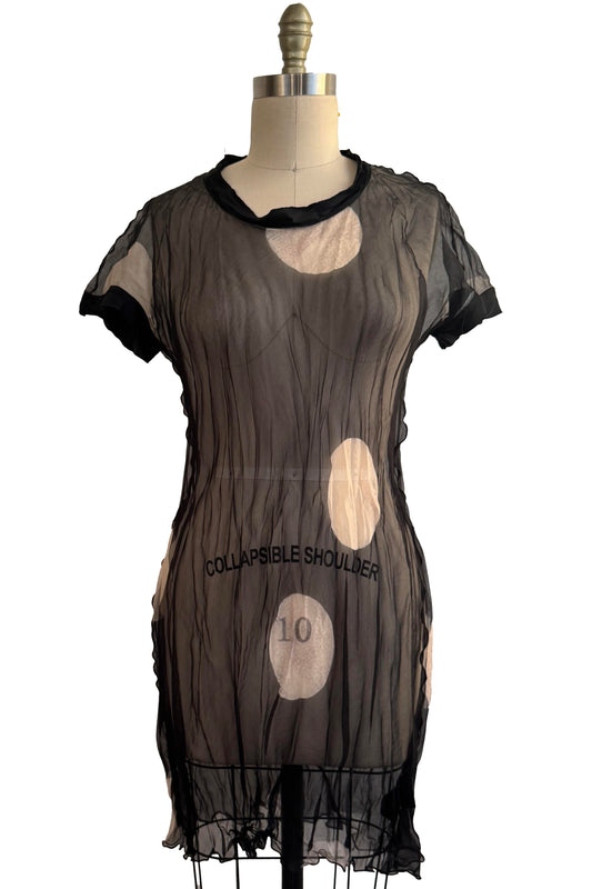 Athena Tunic Organza - Moon Print - Black & Natural