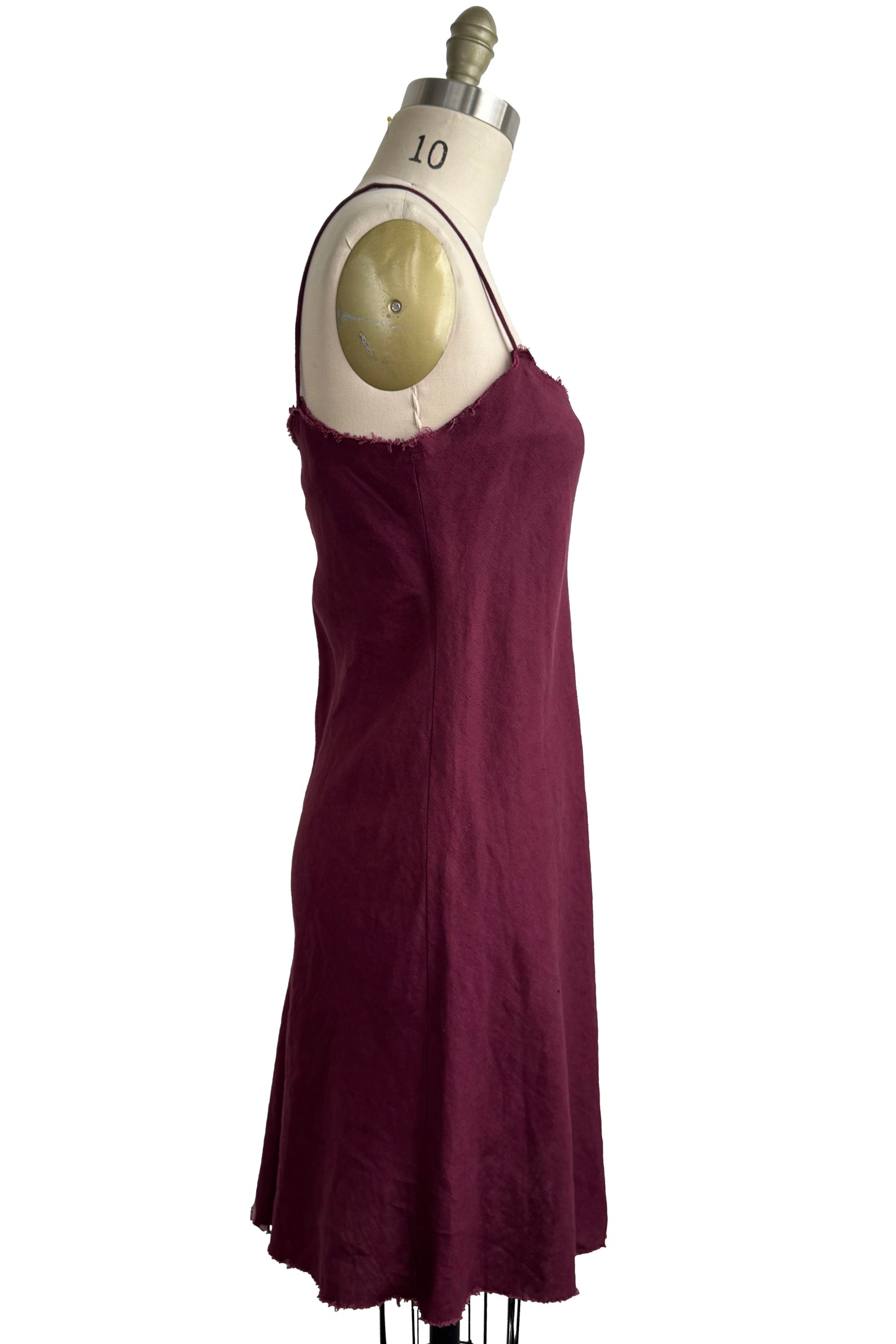 Kappa Mini Dress in Linen - Plum - Small