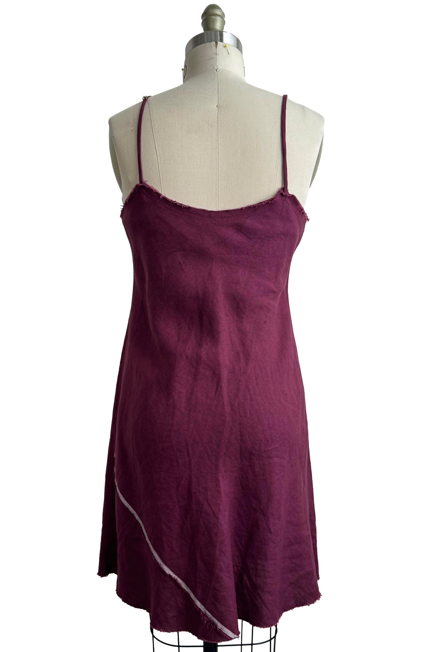 Kappa Mini Dress in Linen - Plum - Small