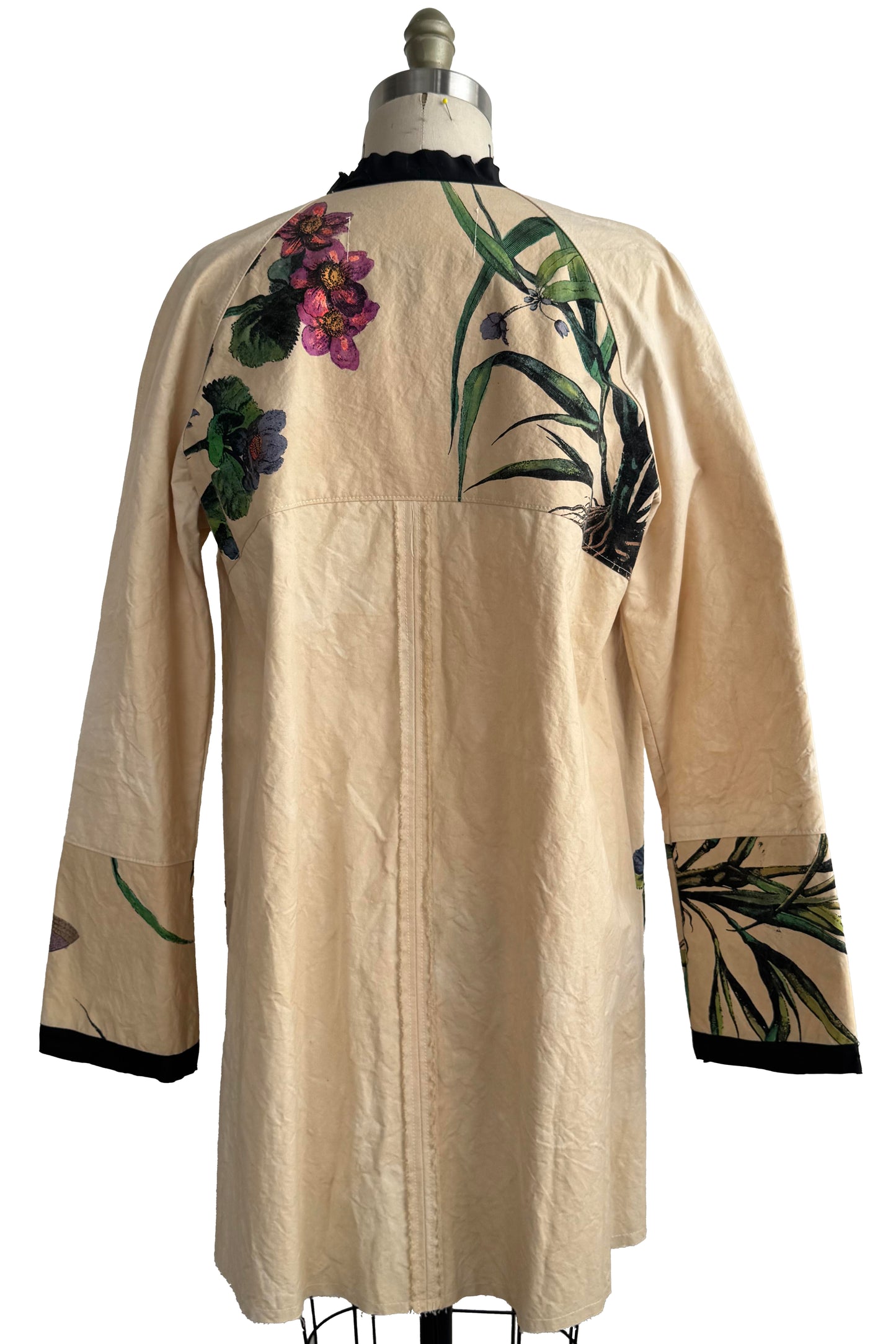 Juno Coat - Cotton Canvas - Hand Painted Bouquet Print - Medium