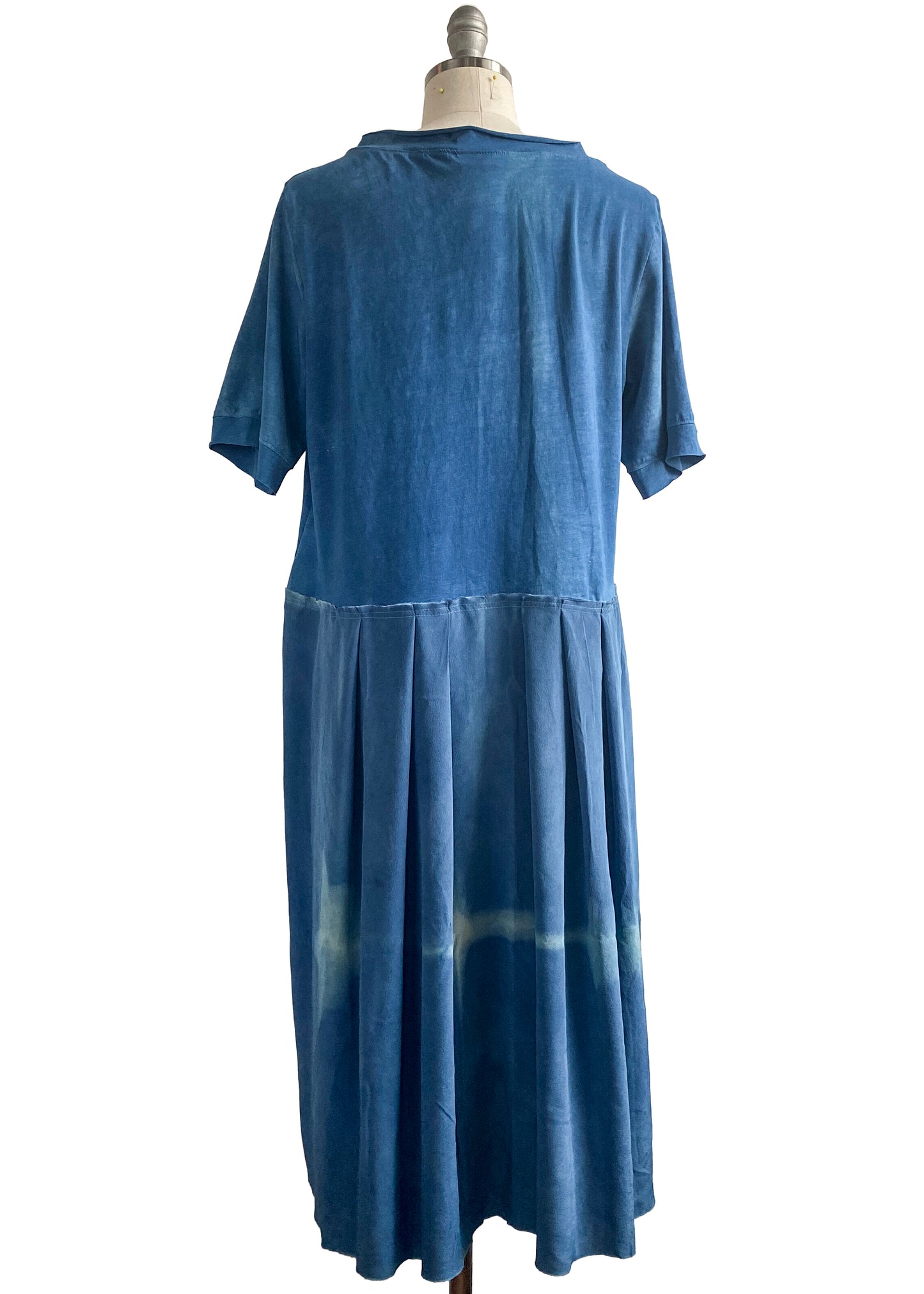 Marais Dress in Cotton & Silk w/ Indigo Dye - Indigo - Medium