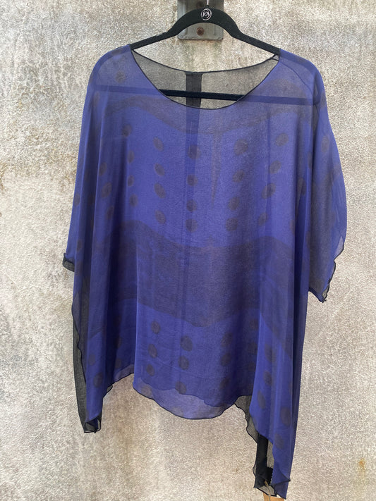 Deb Top Chiffon - Domino Dye - Midnight Blue - One size