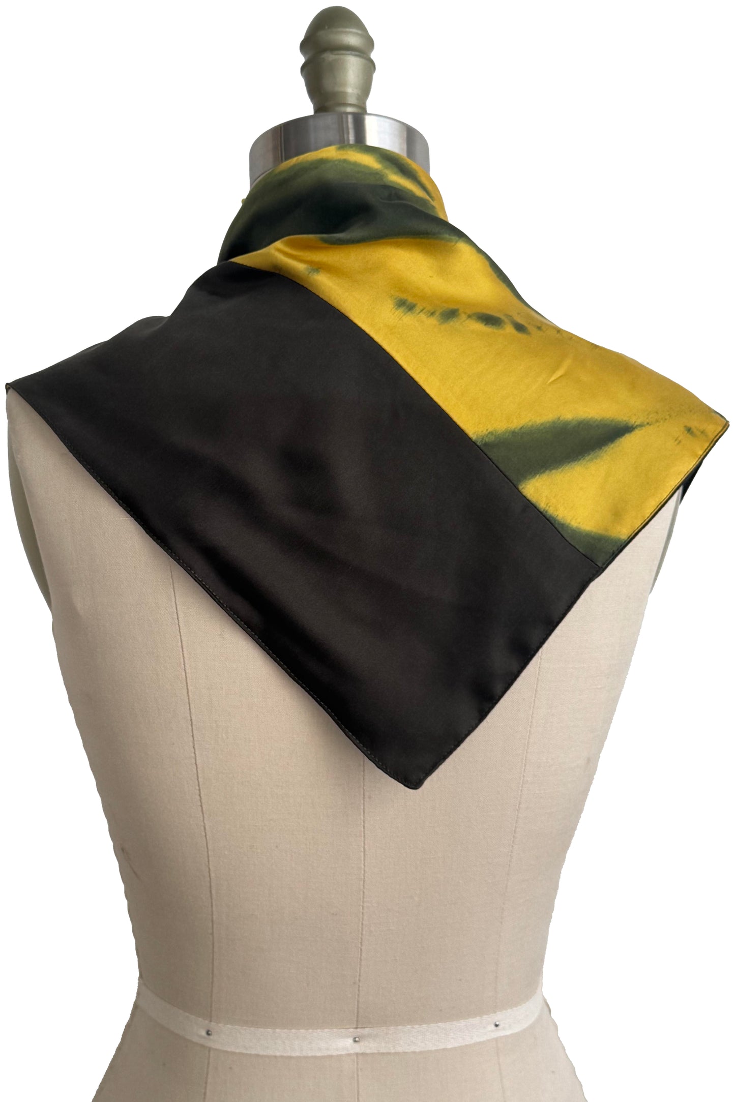 Silk Bias-Cut Kerchief - Black & Yellow