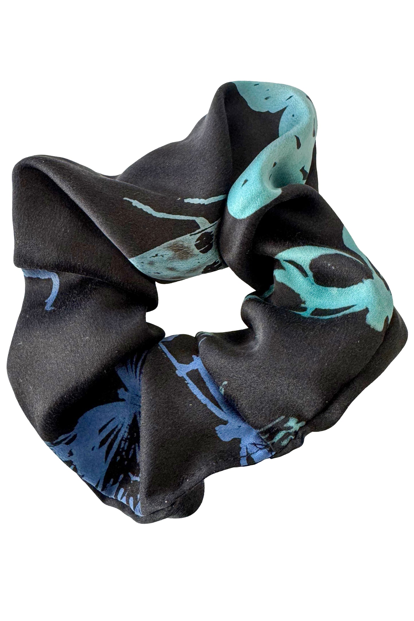Silk Hair Cuff - Bug Print Black & Blue, Purple, Aqua