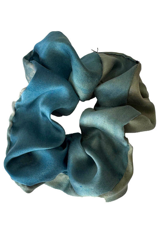 Silk Hair Cuff - Blue & Green Dyed