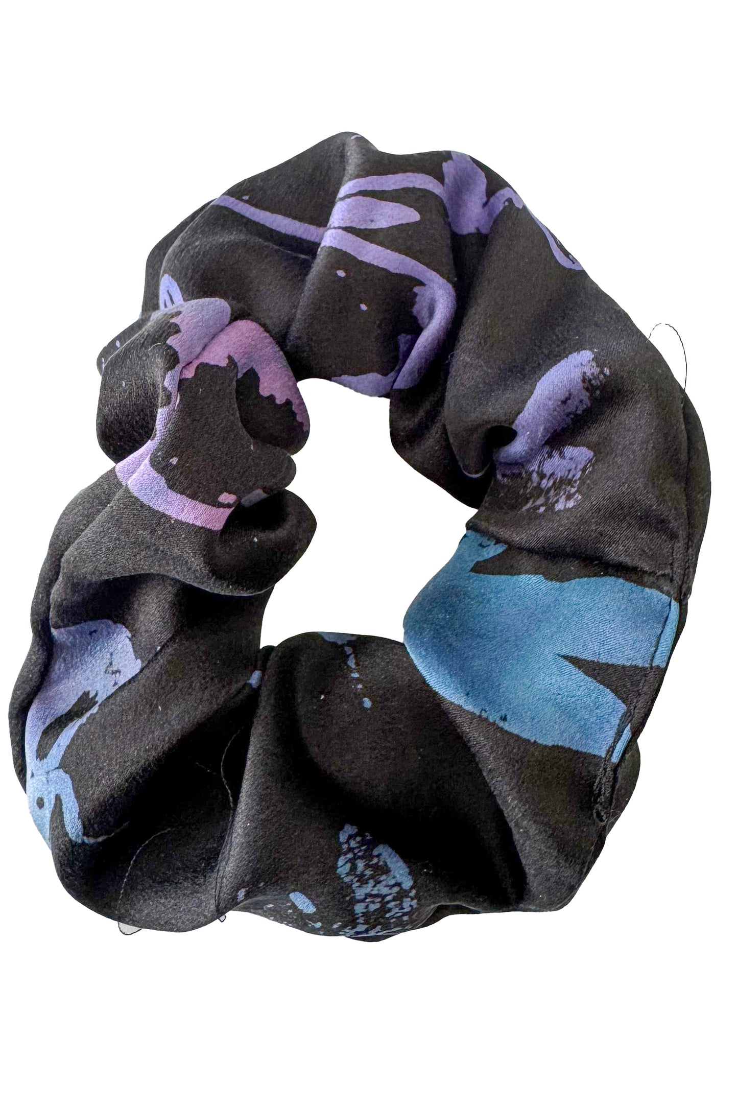 Silk Hair Cuff - Bug Print Black & Blue, Purple, Aqua