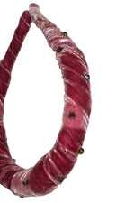 Load image into Gallery viewer, Wrapped Velvet Headband w/ Beaded Detail - Berry
