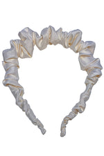 Load image into Gallery viewer, Gathered Headband Silk Taffeta - Cream
