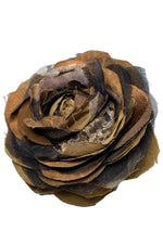 Load image into Gallery viewer, Silk Camelia Brooch - Black, Natural, Bronze
