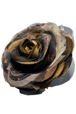 Load image into Gallery viewer, Silk Camelia Brooch - Black, Natural, Bronze
