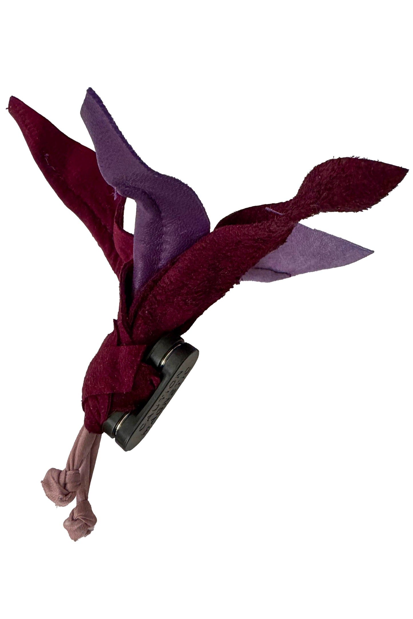 Leather Flower Magnetic Brooch - Lavender & Berry Orchid