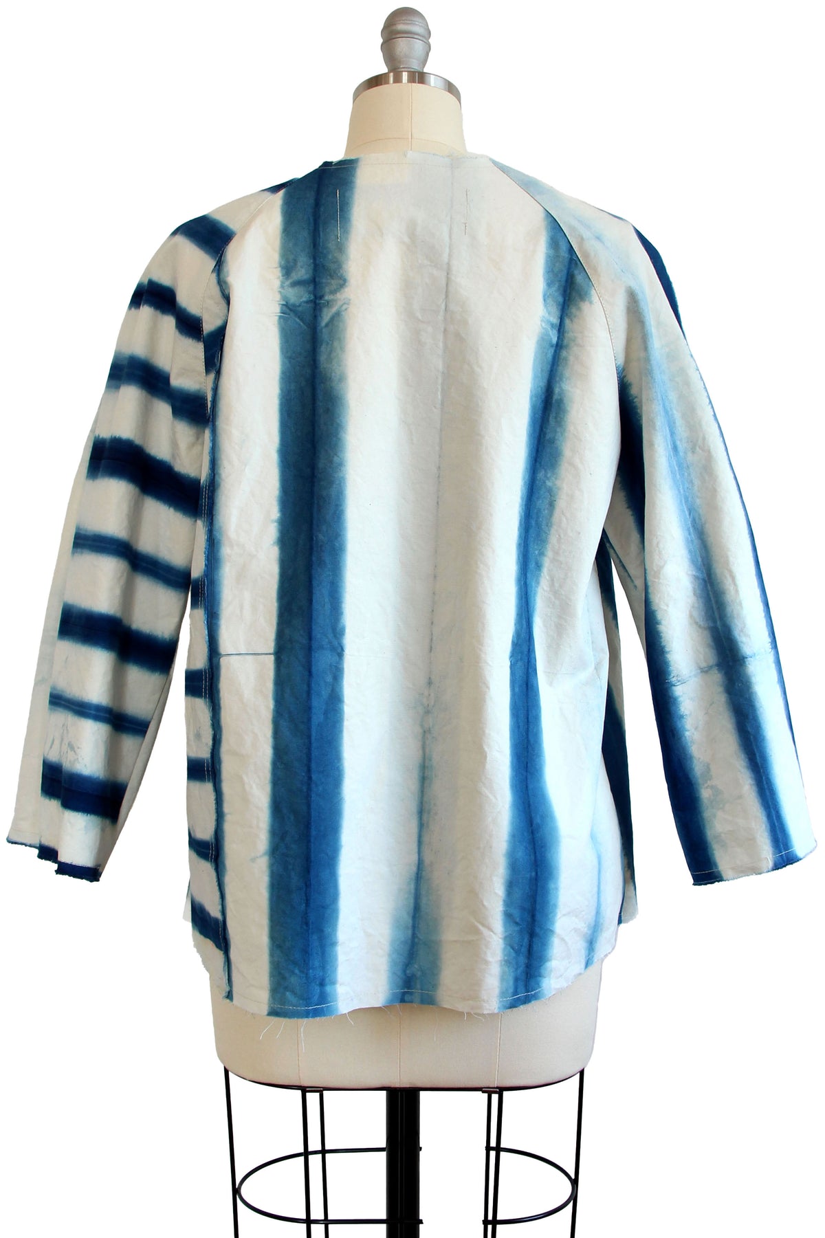 Ariel Jacket | Cotton | Itajime Stripe | Indigo & Crème | Large