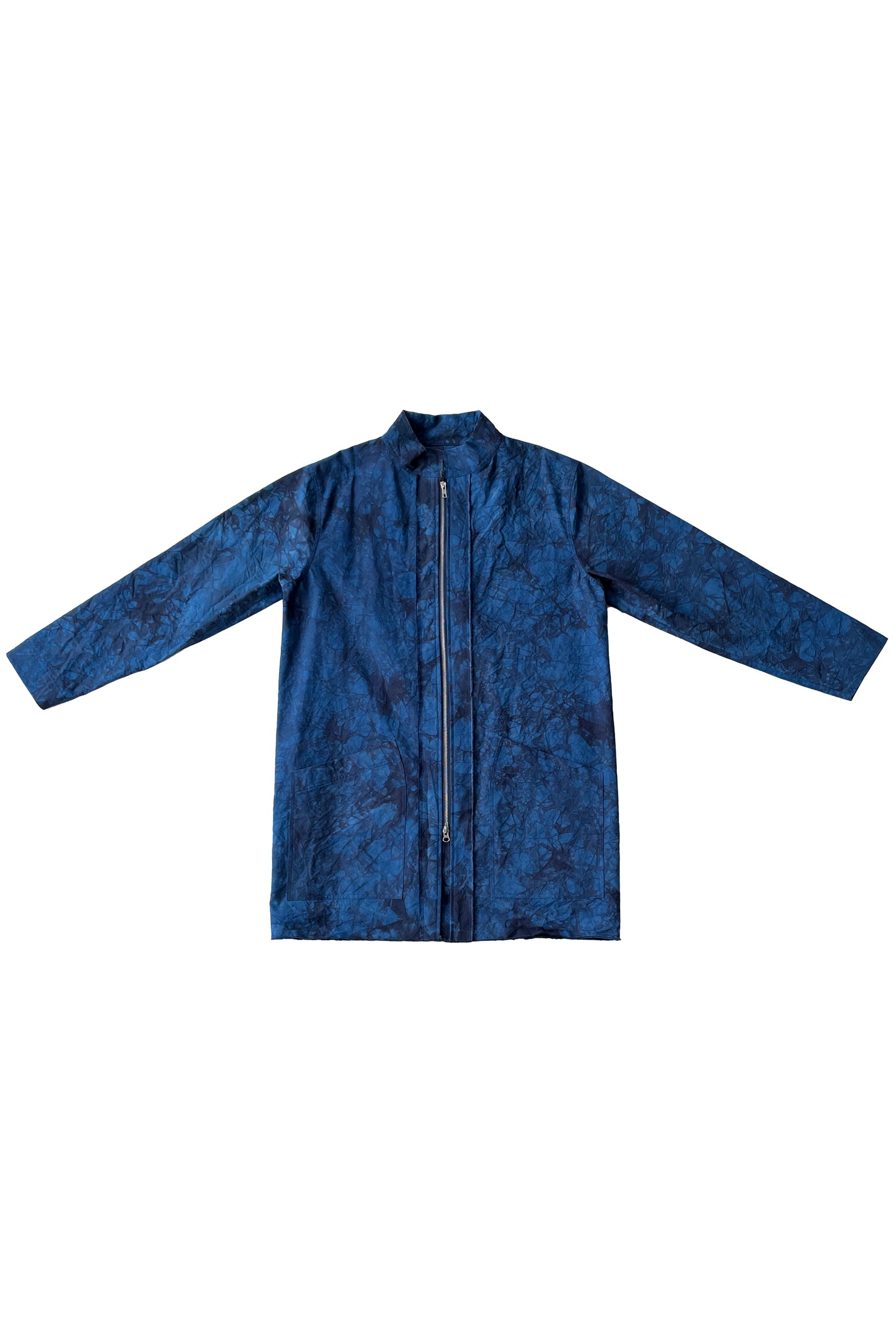 KB x Alquimie Studio Double Zipper Unisex Coat w/ Shatter Dye - Blue