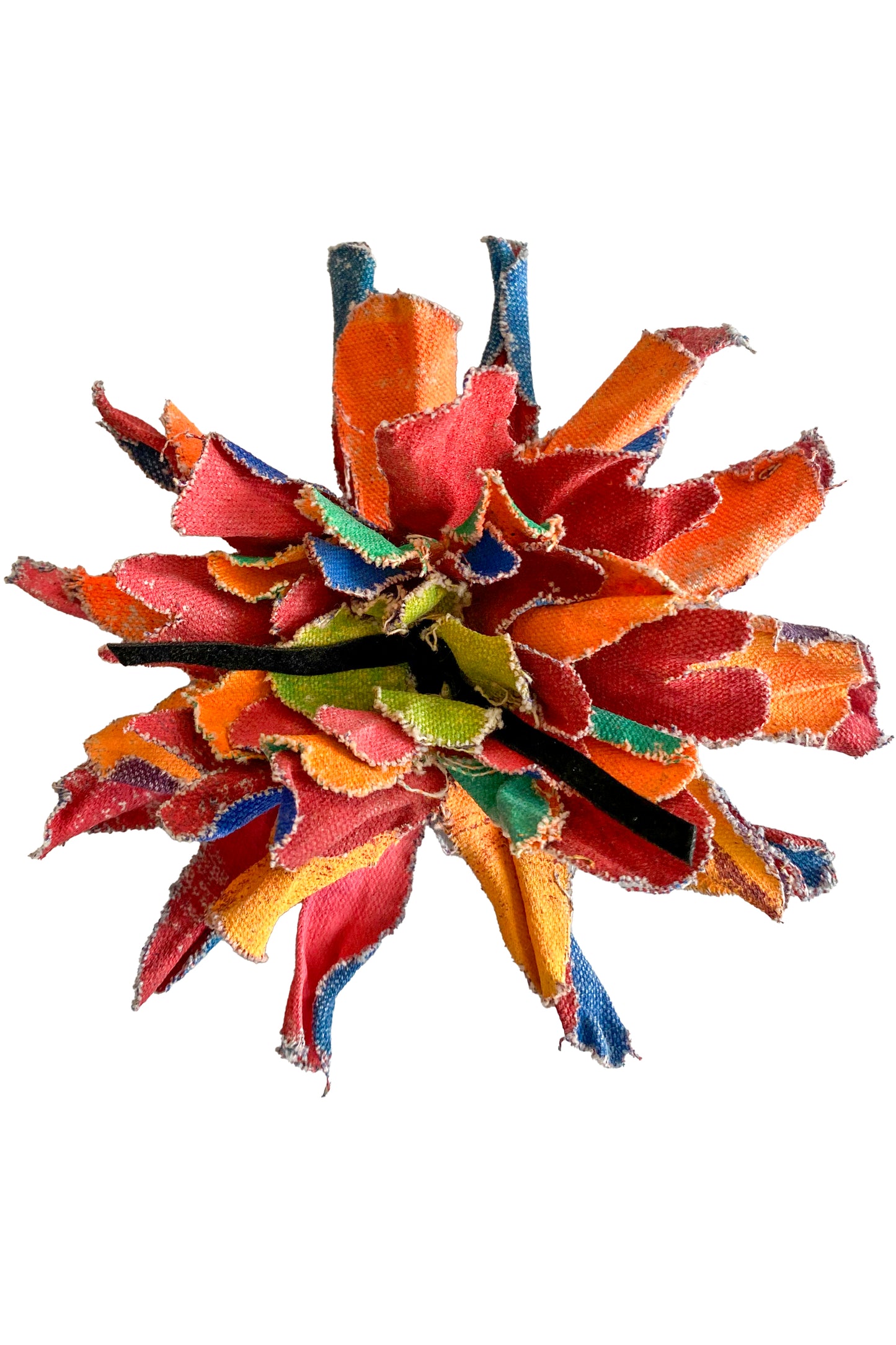 Upcycled Flower Brooch - Neon Multi