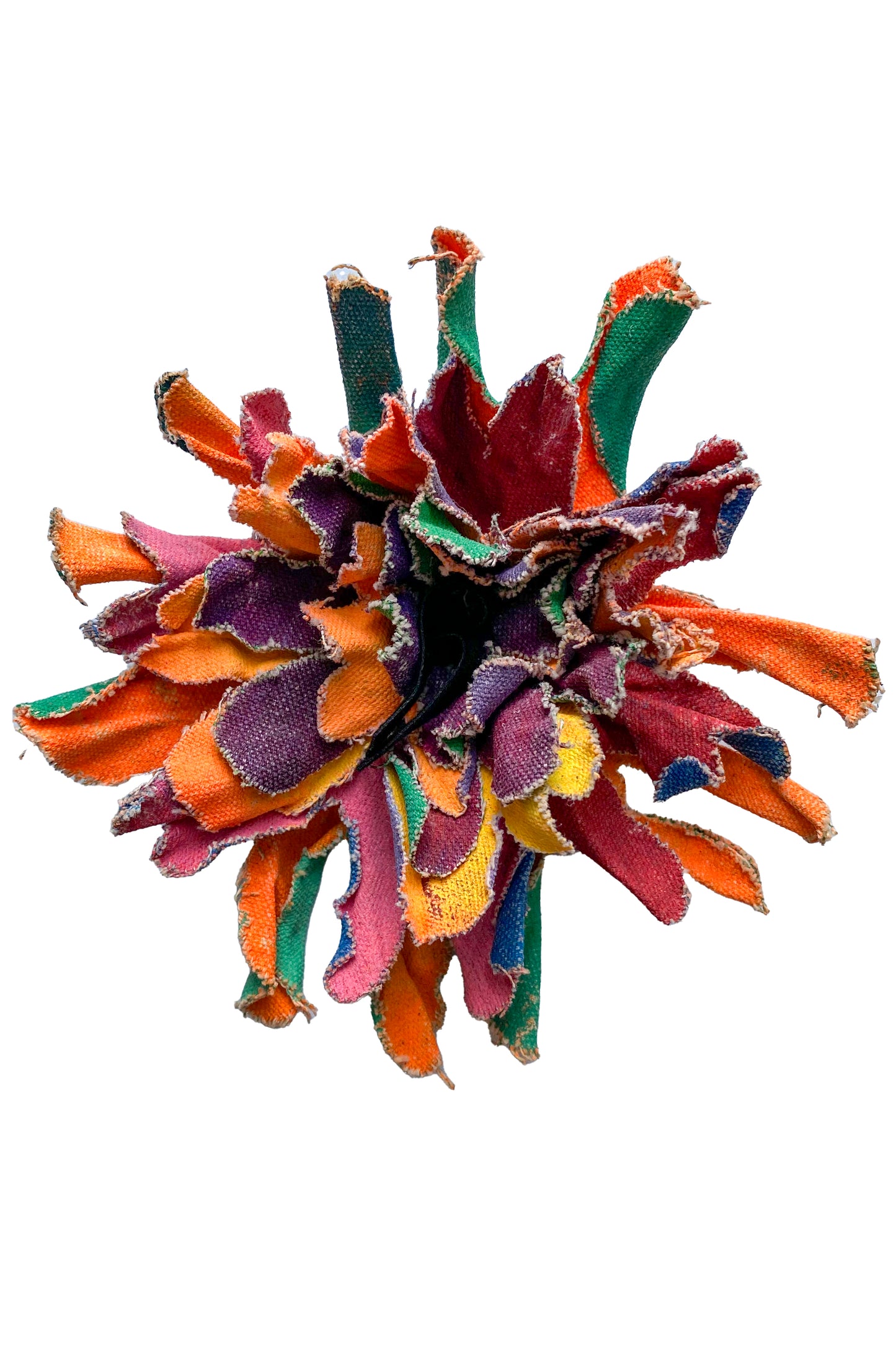 Upcycled Flower Brooch - Neon Multi