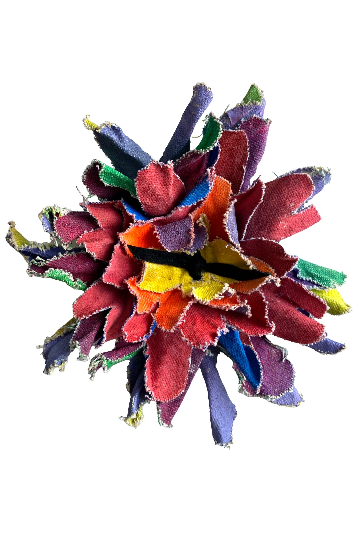 Upcycled Flower Brooch - Neon Multi