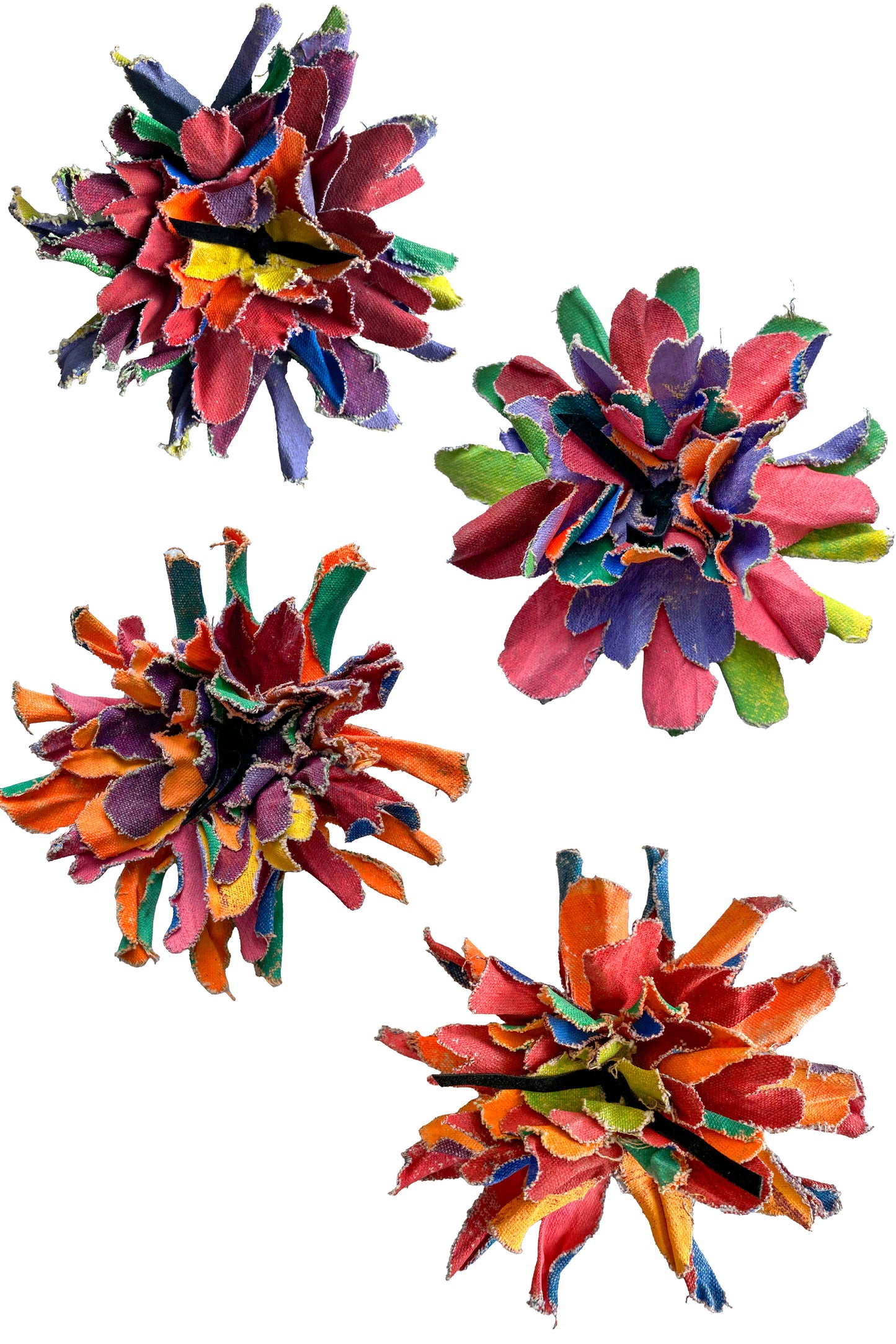 Upcycled Flower Brooch - Neon Multi