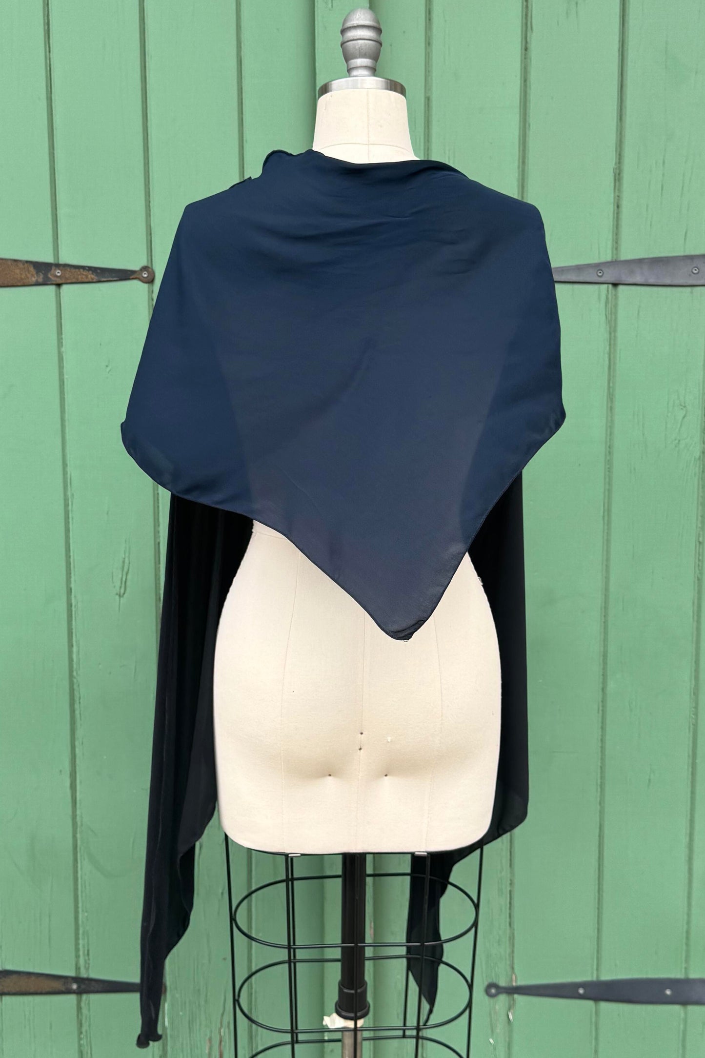 Krazy Scarf | Silk Georgette | Black & Navy