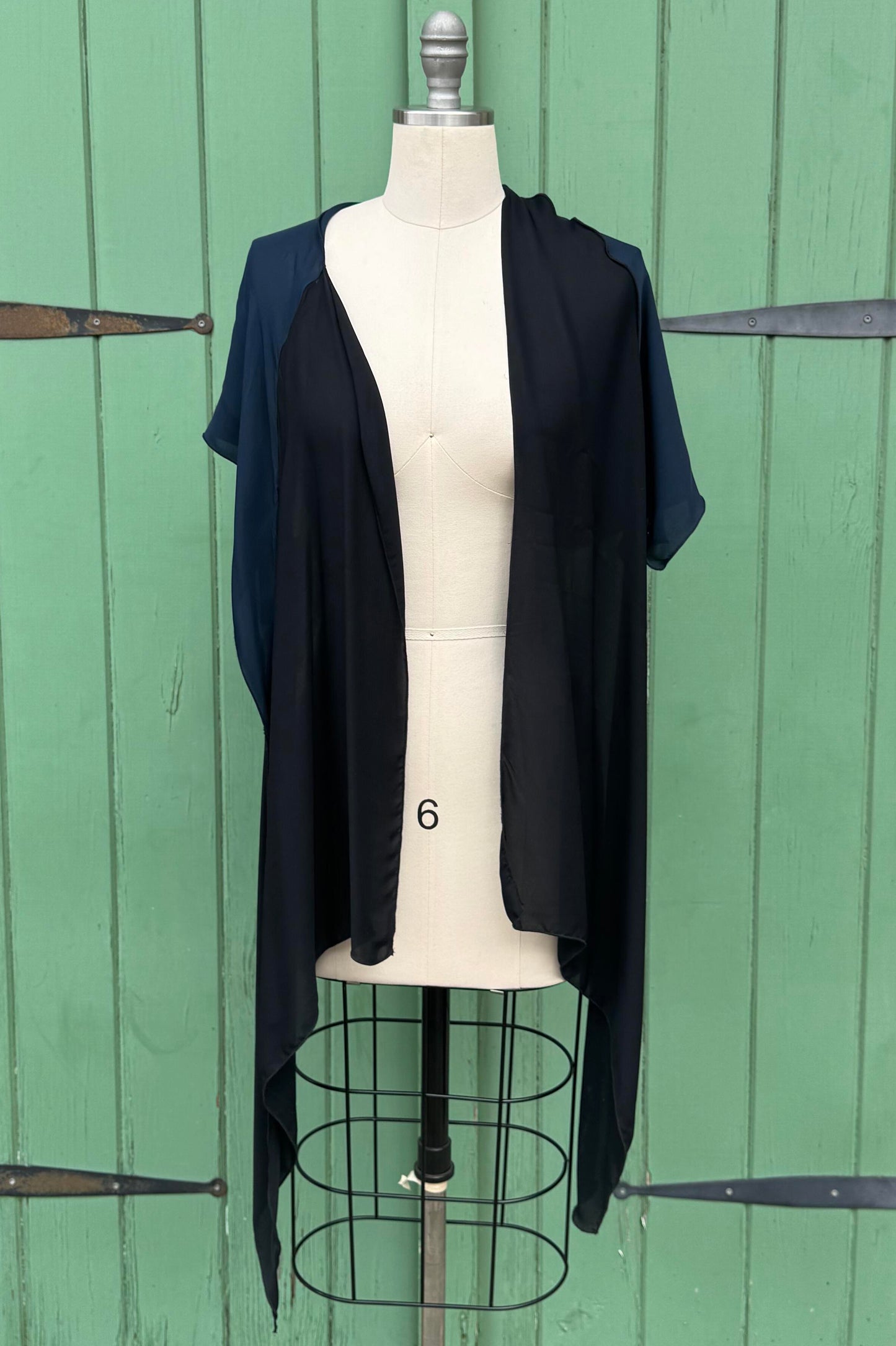 Krazy Scarf | Silk Georgette | Black & Navy