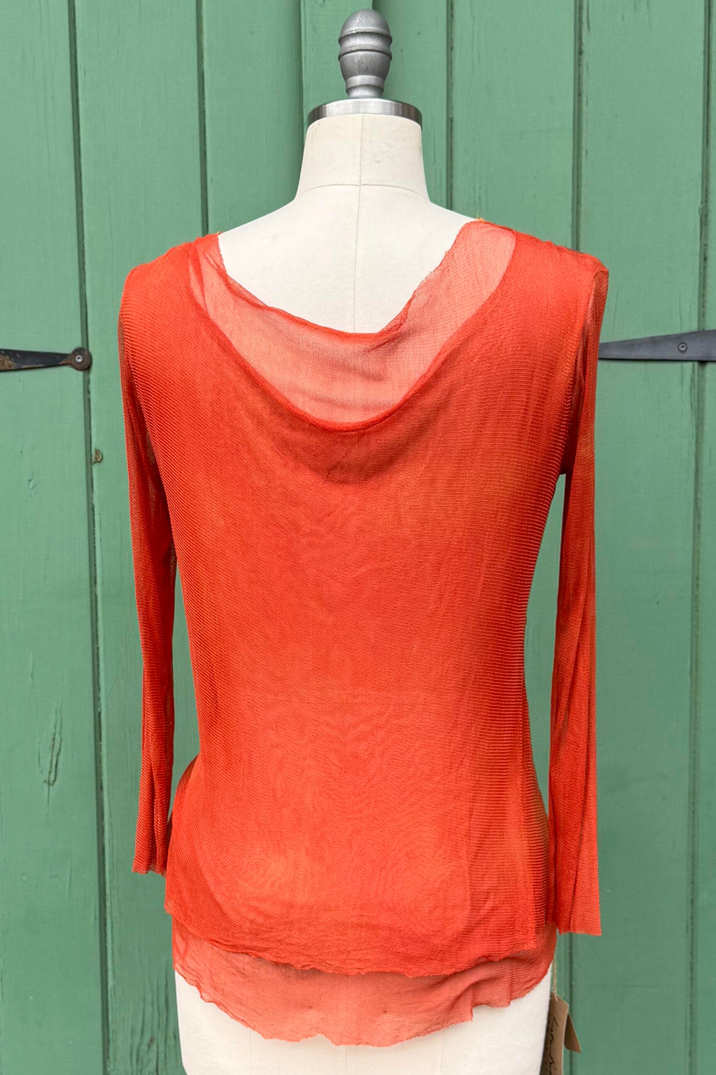 Silk Knit T | Silk Knit | Rooster Print | Orange