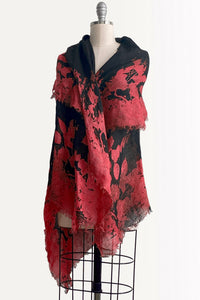 Asymmetrical Wrap Vest - Open Weave Linen w/ Bramble Print - Made to Order