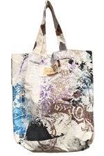 Load image into Gallery viewer, Hand Dyed &amp; Printed Canvas Tote - Chaos Print on Natural
