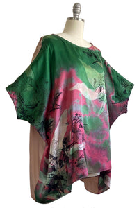 Deb Tunic w/ Tie Dye Pink/Green Chaos Print