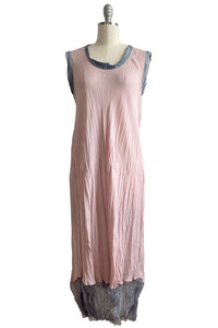 Titania Dress - Georgette w/ Organza Trim - Blush & Silver