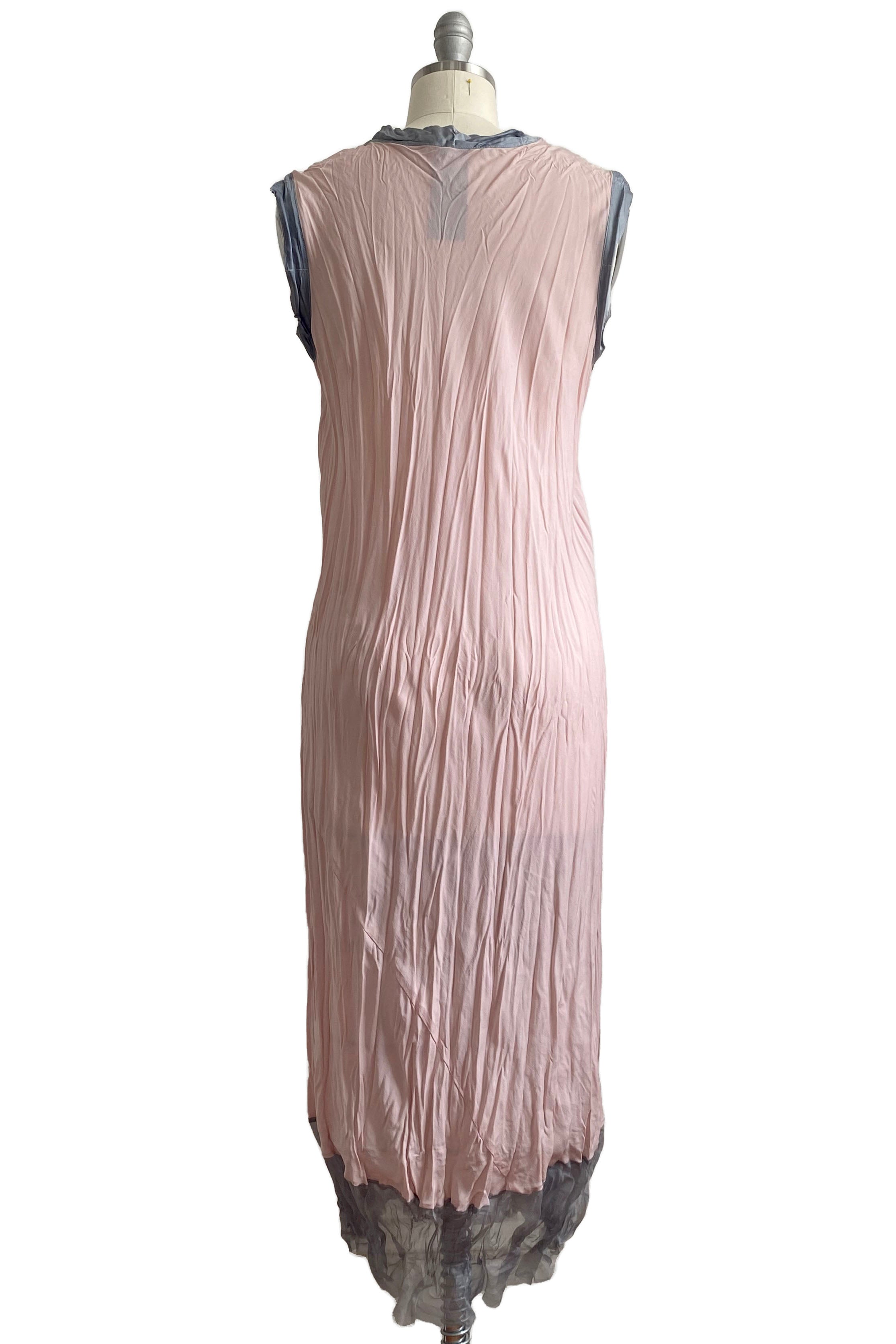 Titania Dress - Georgette w/ Organza Trim - Blush & Silver