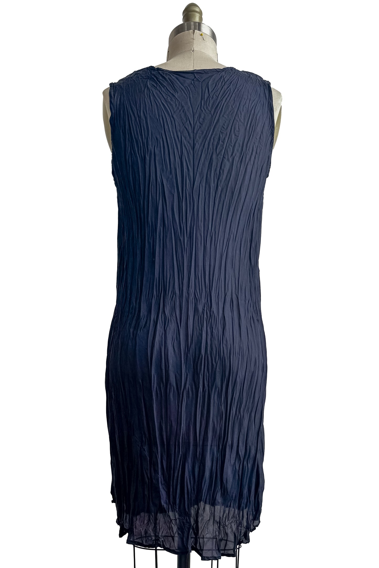 Crinkle Tank Dress | Habotai Silk | Ink