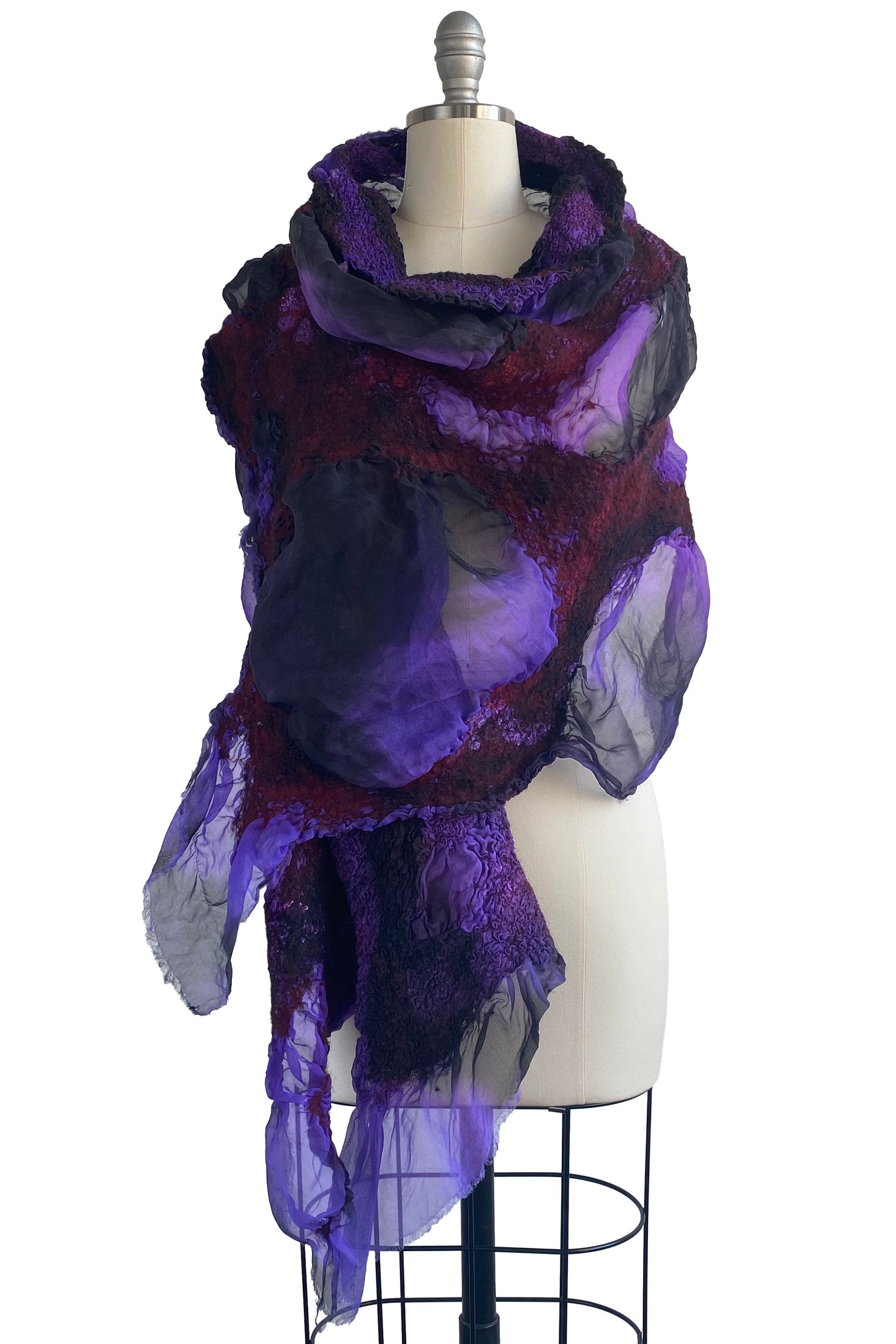 Felted Organza Shawl - Purple