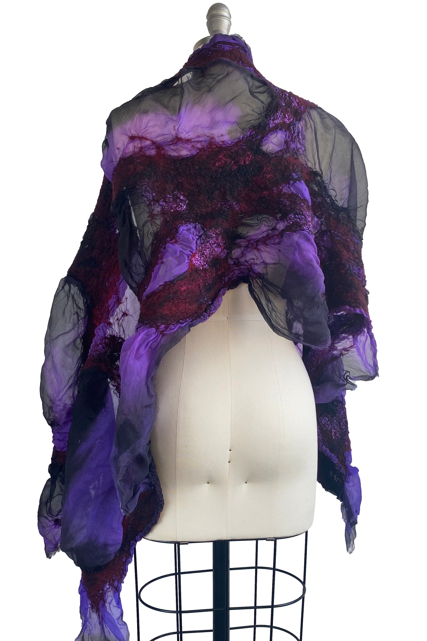 Felted Organza Shawl - Purple