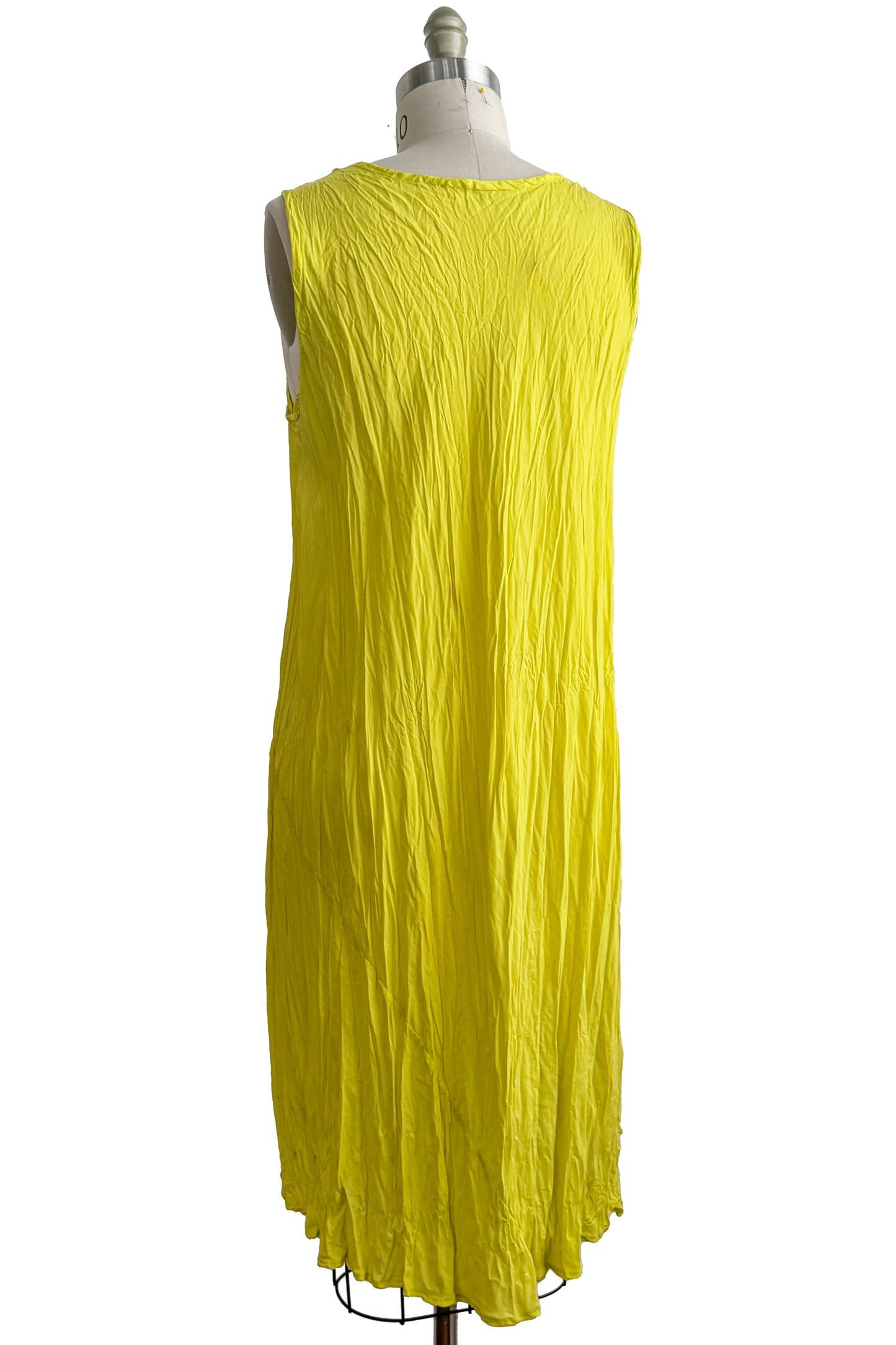 Crinkle Tank Dress | Habotai Silk | Yellow