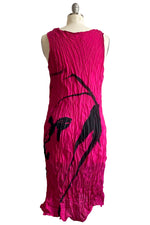 Load image into Gallery viewer, Crinkle Tank Dress in China Silk w/ Tulip Print - Magenta
