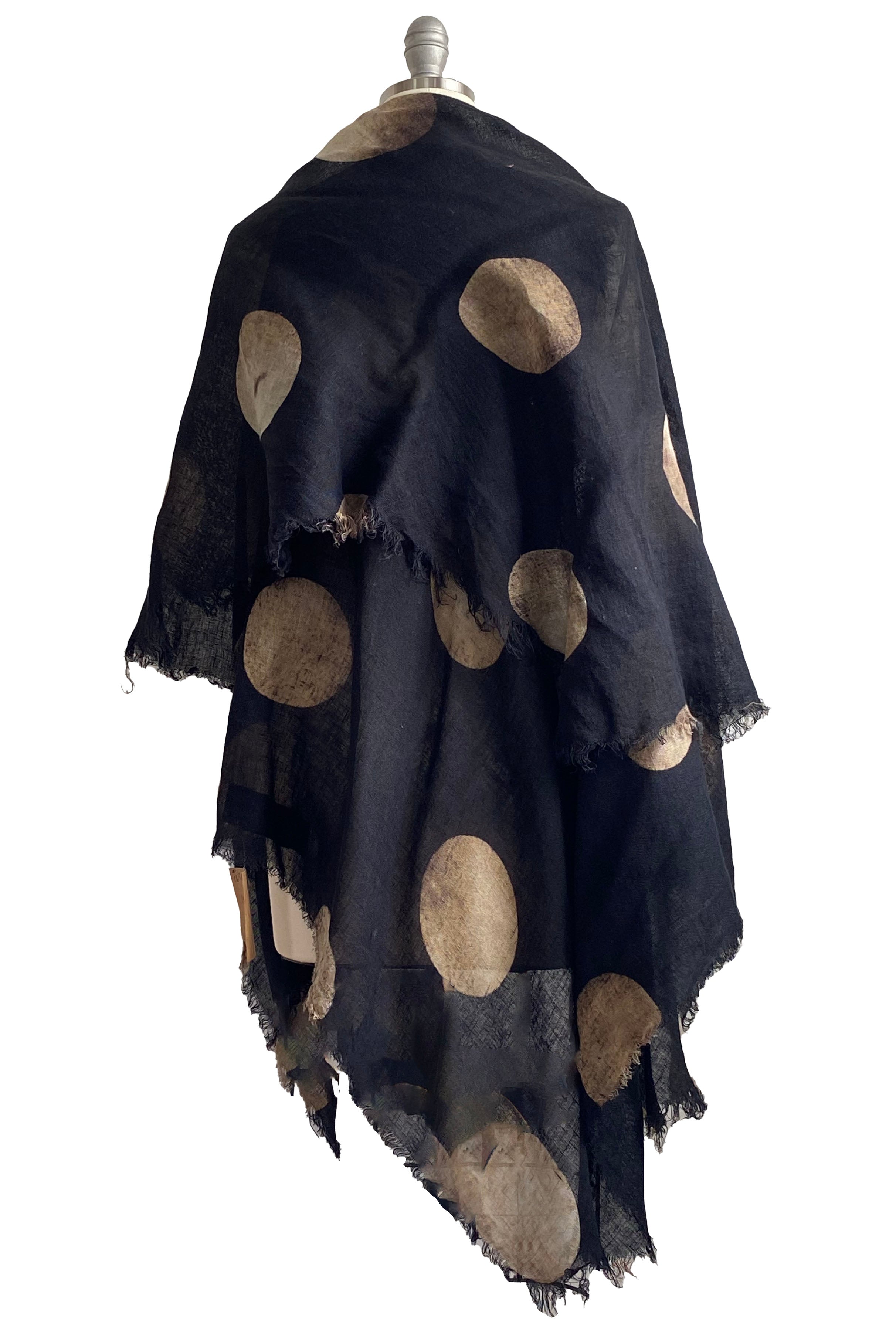 Asymmetrical Wrap Vest - Open Weave Linen w/ Moon Print - Choose Color